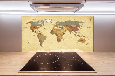 Rivestimento parete cucina con stampa a mappa politica
