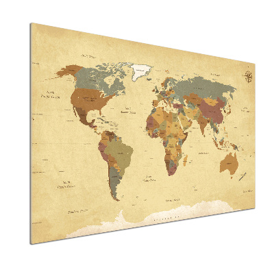 Rivestimento parete cucina con stampa a mappa politica