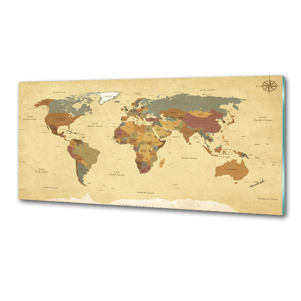 Rivestimento parete cucina con stampa a mappa politica