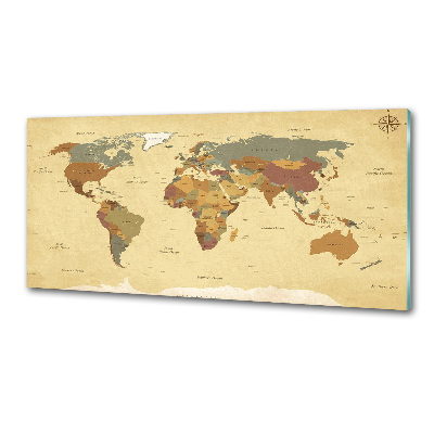 Rivestimento parete cucina con stampa a mappa politica