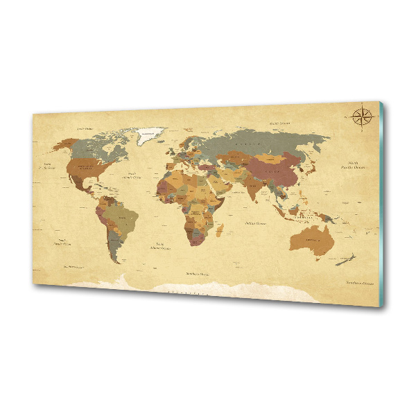 Rivestimento parete cucina con stampa a mappa politica