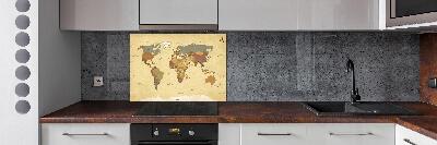 Rivestimento parete cucina con stampa a mappa politica