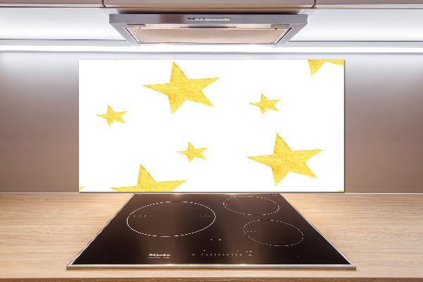 Pannello paraschizzi cucina con motivo di stelle gialle