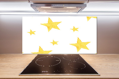 Pannello paraschizzi cucina con motivo di stelle gialle