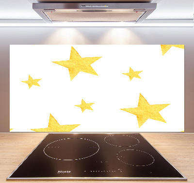Pannello paraschizzi cucina con motivo di stelle gialle