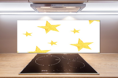 Pannello paraschizzi cucina con motivo di stelle gialle
