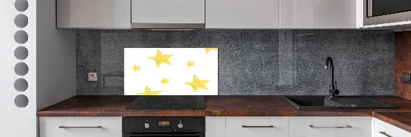 Pannello paraschizzi cucina con motivo di stelle gialle