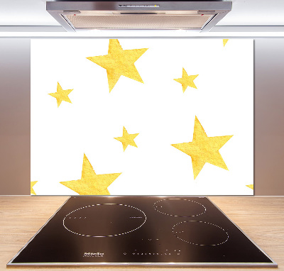 Pannello paraschizzi cucina con motivo di stelle gialle