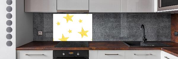 Pannello paraschizzi cucina con motivo di stelle gialle