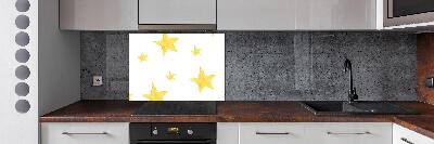 Pannello paraschizzi cucina con motivo di stelle gialle