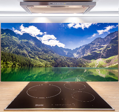 Pannello retrocucina con motivo 'L'occhio del mare' ispirato ai Monti Tatra