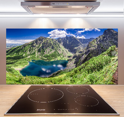 Rivestimento parete cucina con motivo Lago Nero e Monti Tatra