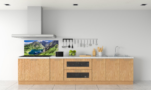 Rivestimento parete cucina con motivo Lago Nero e Monti Tatra