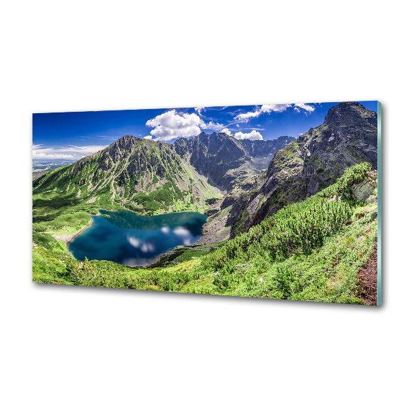 Rivestimento parete cucina con motivo Lago Nero e Monti Tatra