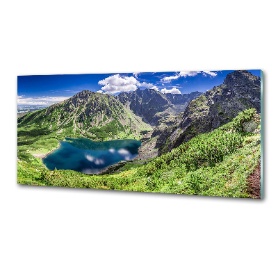 Rivestimento parete cucina con motivo Lago Nero e Monti Tatra