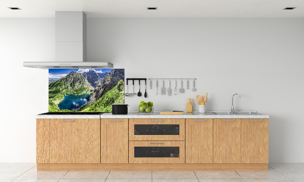 Rivestimento parete cucina con motivo Lago Nero e Monti Tatra