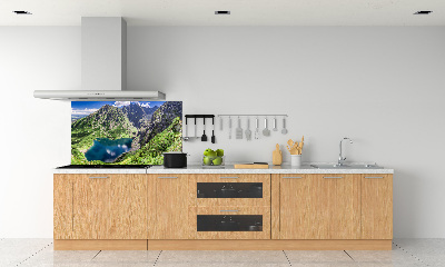 Rivestimento parete cucina con motivo Lago Nero e Monti Tatra