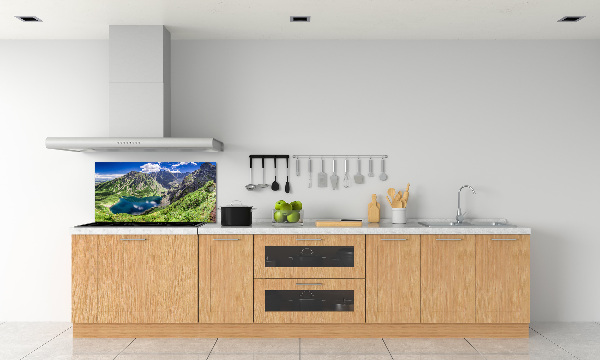 Rivestimento parete cucina con motivo Lago Nero e Monti Tatra