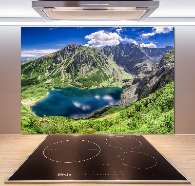 Rivestimento parete cucina con motivo Lago Nero e Monti Tatra