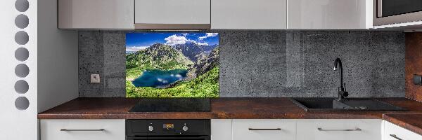 Rivestimento parete cucina con motivo Lago Nero e Monti Tatra