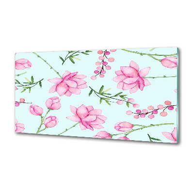 Rivestimento parete cucina con motivo di fiori e bacche