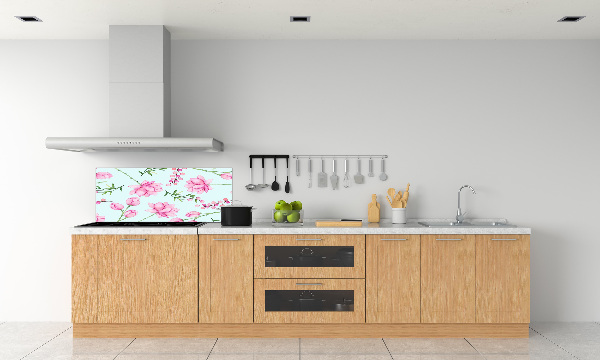 Rivestimento parete cucina con motivo di fiori e bacche