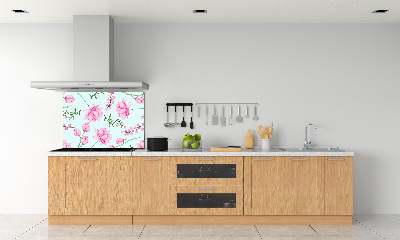 Rivestimento parete cucina con motivo di fiori e bacche