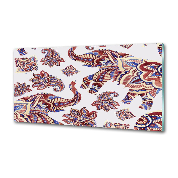 Rivestimento parete cucina con ornamenti a forma di elefante