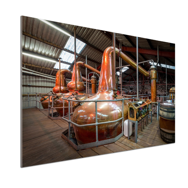 Rivestimento parete cucina con motivo a tema birrificio