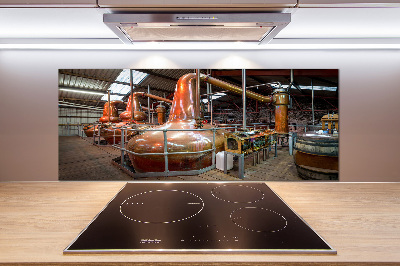 Rivestimento parete cucina con motivo a tema birrificio