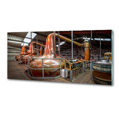 Rivestimento parete cucina con motivo a tema birrificio