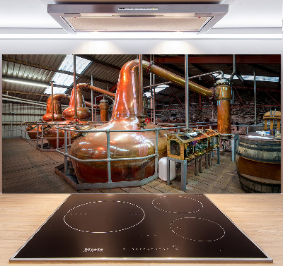 Rivestimento parete cucina con motivo a tema birrificio