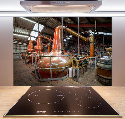 Rivestimento parete cucina con motivo a tema birrificio