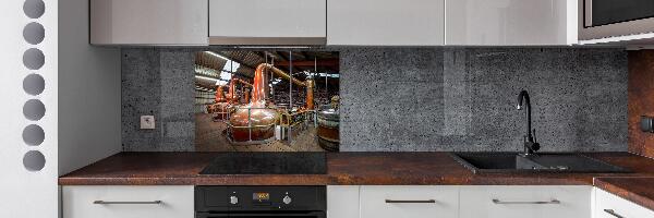 Rivestimento parete cucina con motivo a tema birrificio