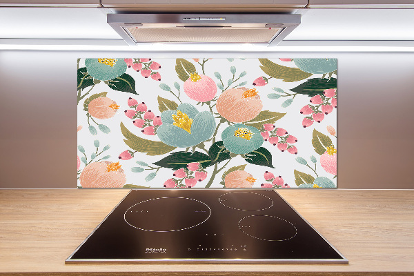 Pannello retrocucina con motivo floreale