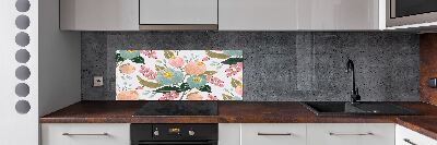 Pannello retrocucina con motivo floreale