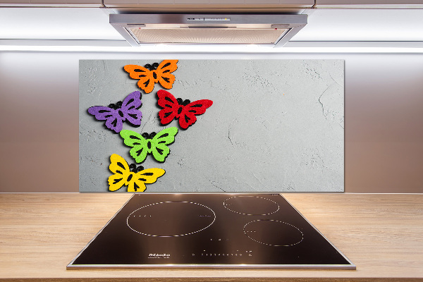 Rivestimento parete cucina con motivo di farfalle colorate
