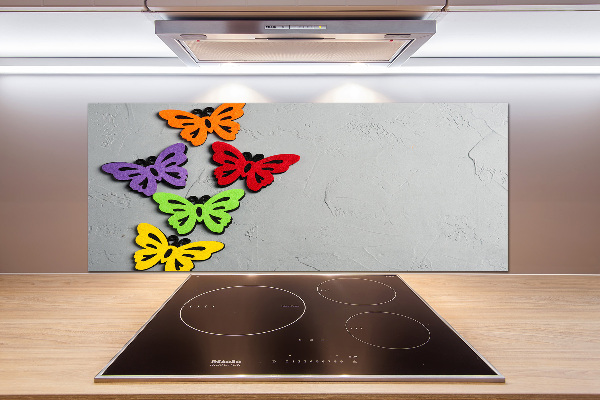 Rivestimento parete cucina con motivo di farfalle colorate