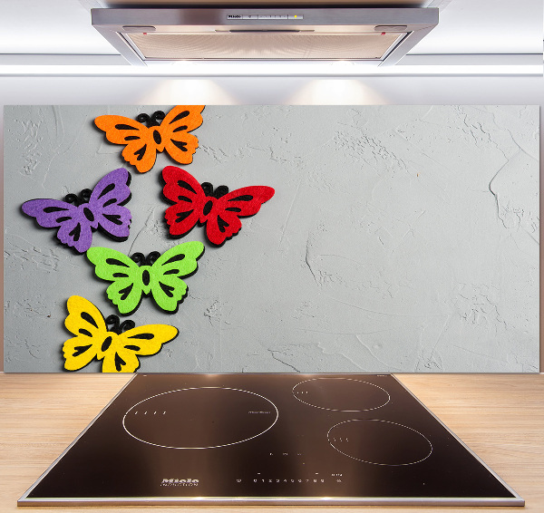 Rivestimento parete cucina con motivo di farfalle colorate