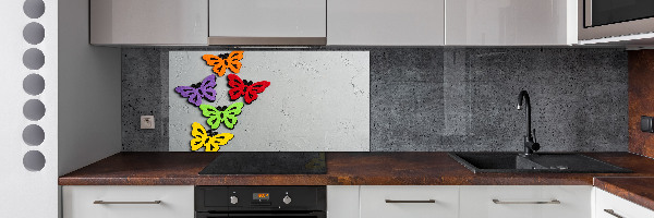 Rivestimento parete cucina con motivo di farfalle colorate