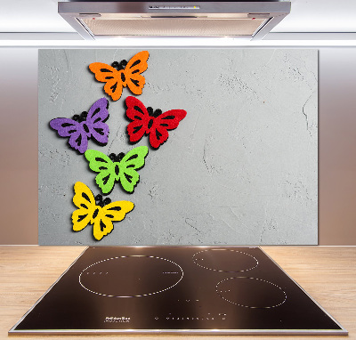 Rivestimento parete cucina con motivo di farfalle colorate