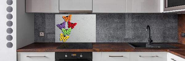 Rivestimento parete cucina con motivo di farfalle colorate