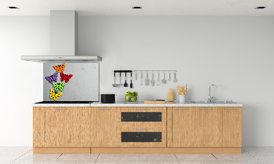 Rivestimento parete cucina con motivo di farfalle colorate