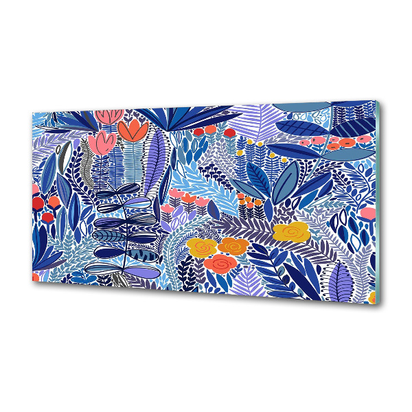 Pannello paraschizzi cucina con motivo floreale