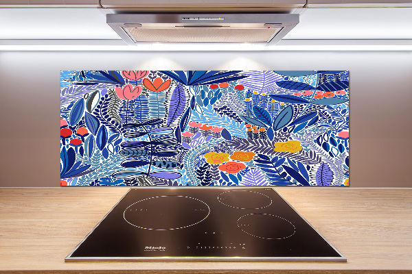 Pannello paraschizzi cucina con motivo floreale