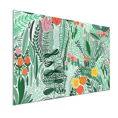 Rivestimento parete cucina con motivo floreale