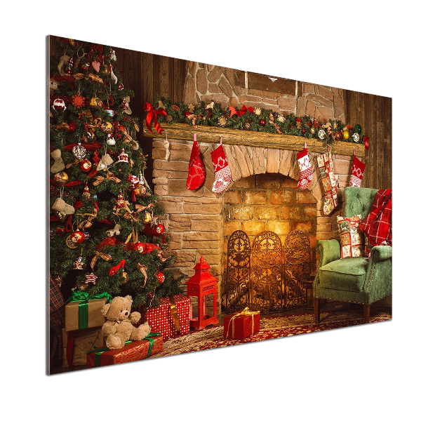 Rivestimento parete cucina con decorazioni natalizie