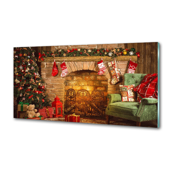 Rivestimento parete cucina con decorazioni natalizie