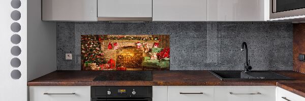 Rivestimento parete cucina con decorazioni natalizie