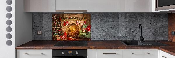 Rivestimento parete cucina con decorazioni natalizie